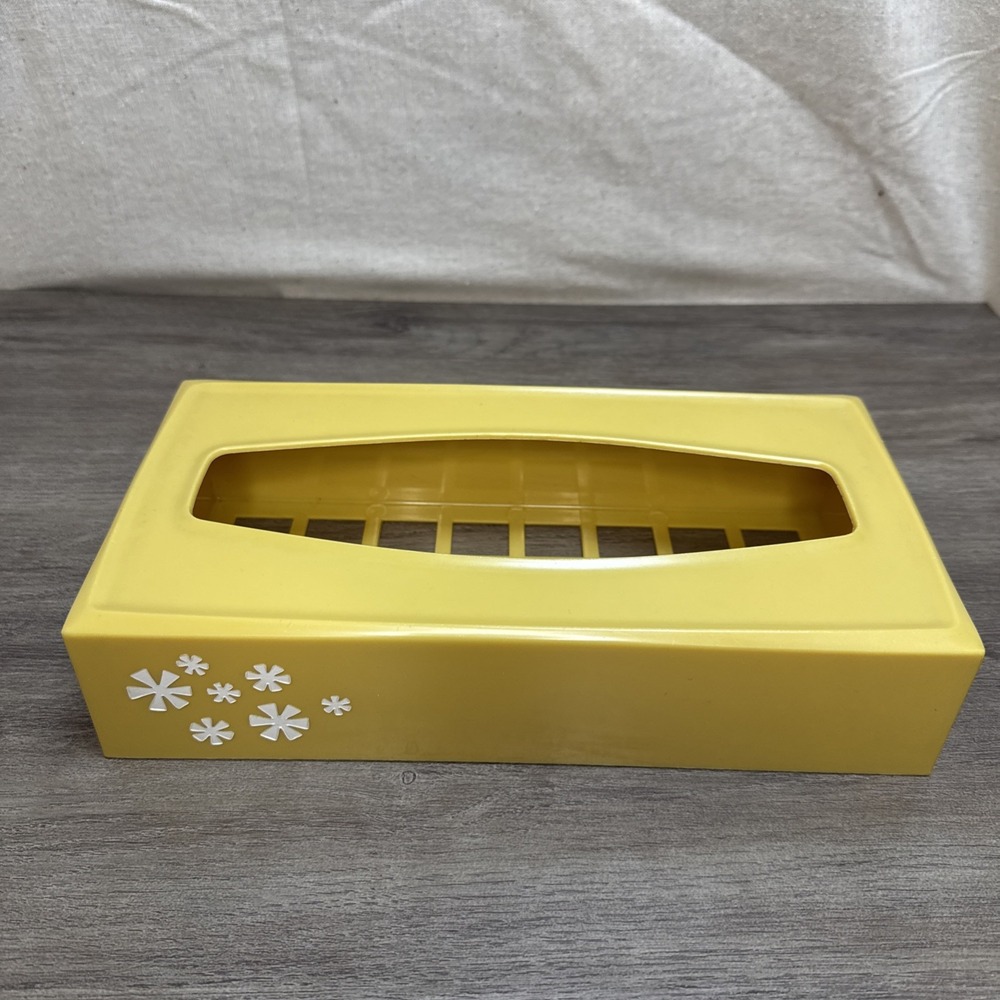 Vintage‎ 60's Rubbermaid Harvest Gold Tissue Box Cover MCM EUC 2pc Movie Prop